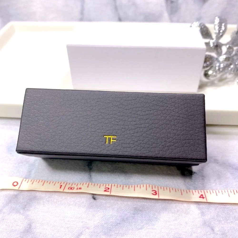 Tom Ford Lipstick Case,Brown Faux Leather, Magnetic Closure, Mirror Inside - NEW